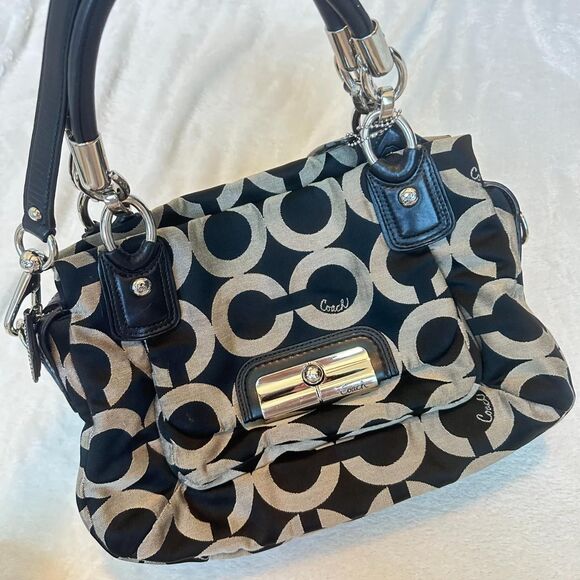 Coach Black and Grey Satchel Bag - Style 16779 - Picture 2 of 8